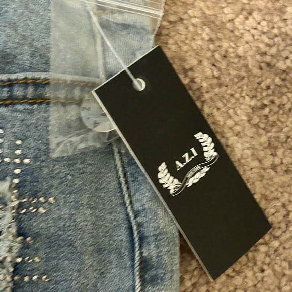 AZI patchwork cropped jeans BRAND NEW - Picture 4 of 6